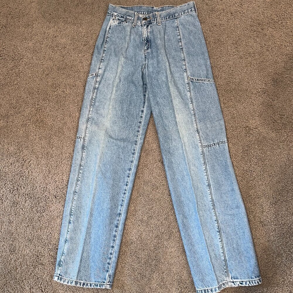 Vintage 90's LEVI'S L2 Baggy Wide Leg High Rise Big Pocket Skater Jeans Jr. 7